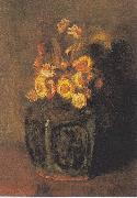 Vincent Van Gogh Ginger Pot with chrysanthemums oil